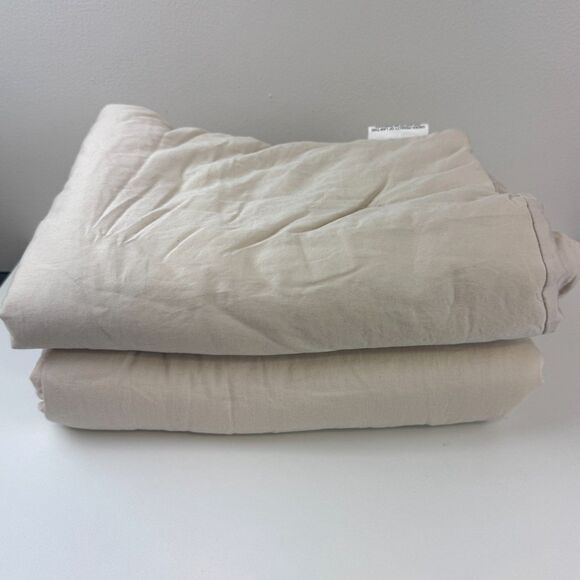 Pottery Barn Dream Brushed Cotton Comforter Standard Sham Set in Flax NWOT - Picture 6 of 9